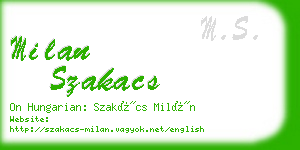 milan szakacs business card